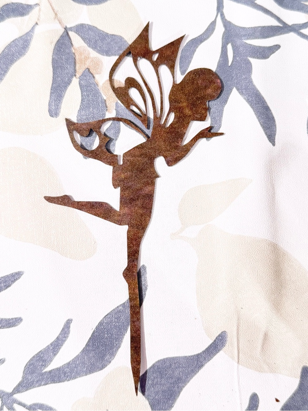 NWOT Rust Brown Fairy Silhouette Garden Stake - Decorative Home Art - Picture 3 of 4